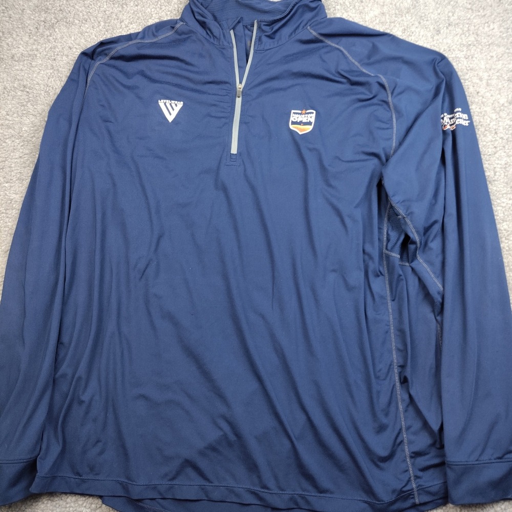 Levelwear Houston Open Mens 2XL XXL 1/4 Zip Pullover Navy Blue MD Anderson Logo